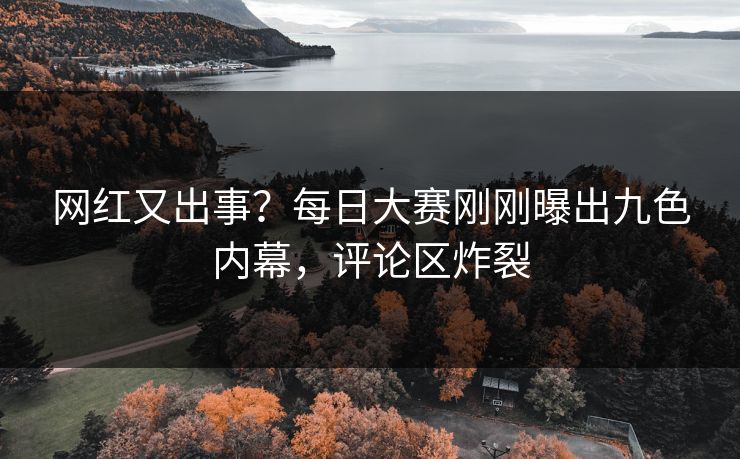 网红又出事？每日大赛刚刚曝出九色内幕，评论区炸裂