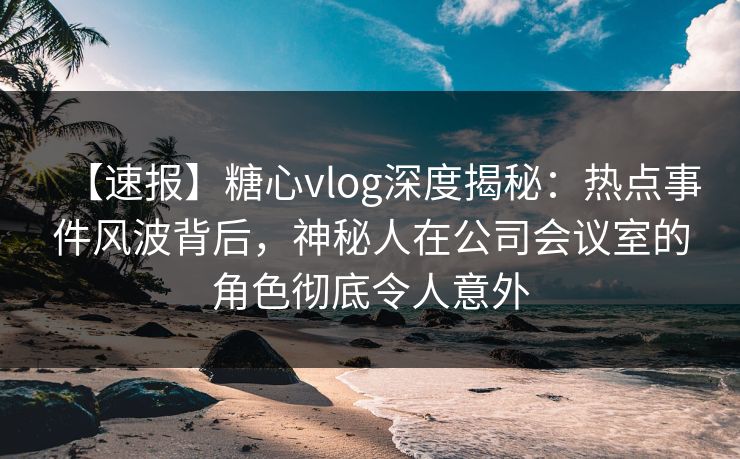 【速报】糖心vlog深度揭秘：热点事件风波背后，神秘人在公司会议室的角色彻底令人意外