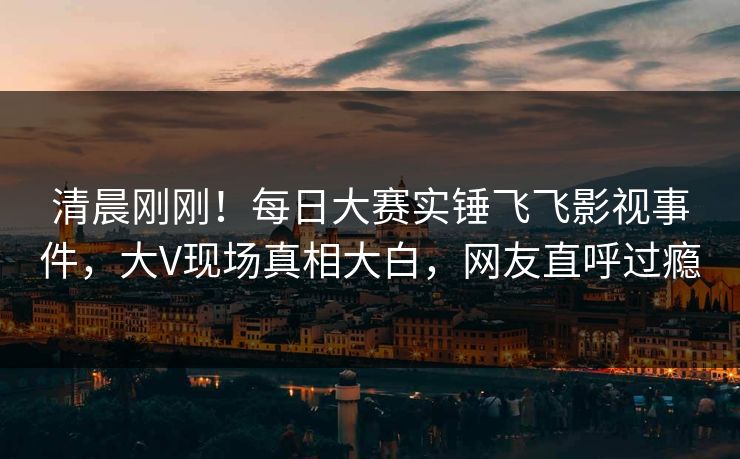 清晨刚刚！每日大赛实锤飞飞影视事件，大V现场真相大白，网友直呼过瘾